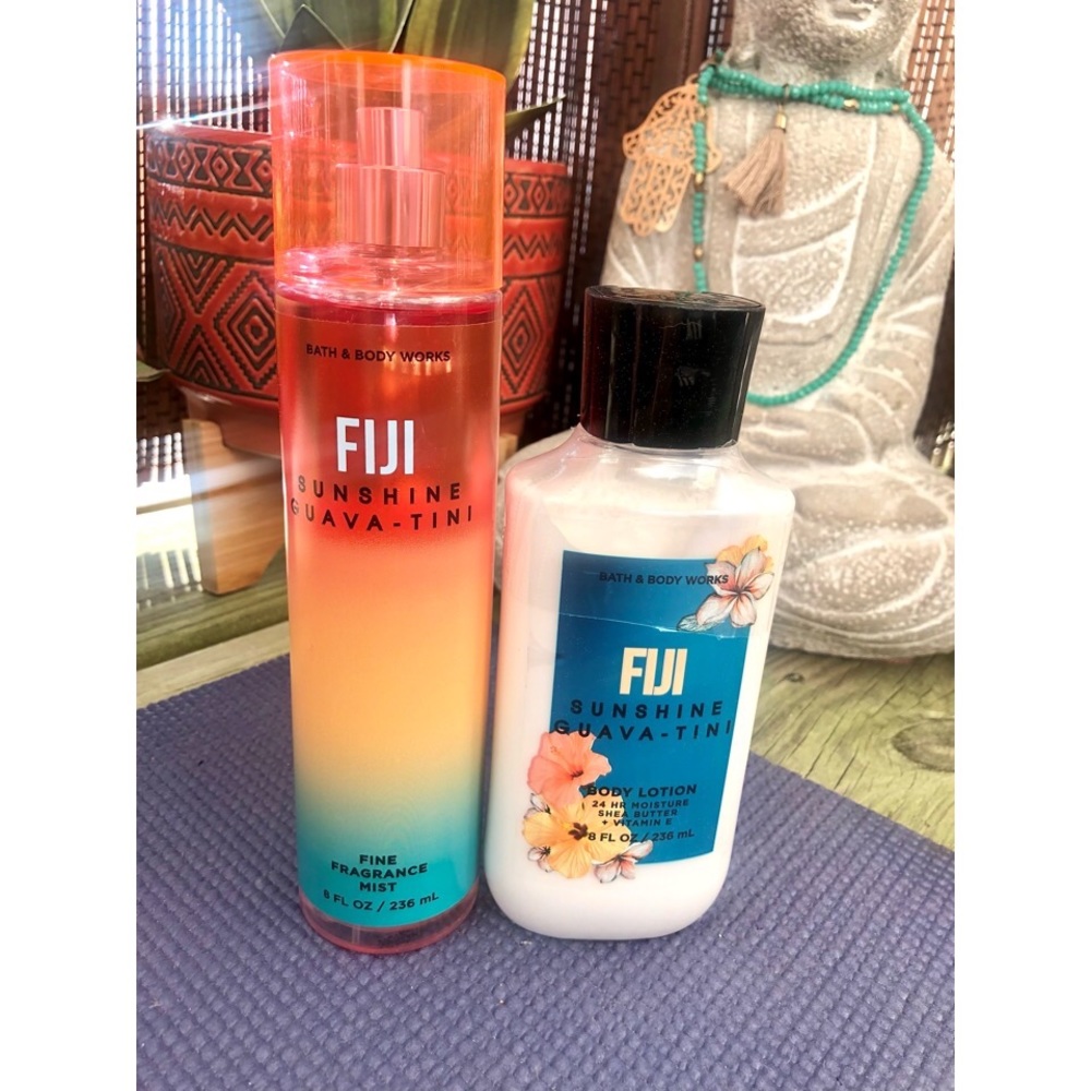 Bath and Body Works Fiji Sunshine Guava Tini duo, body mist and body lotion
